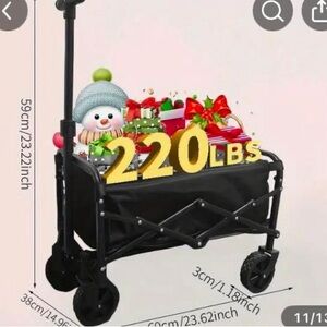 Foldable Black Kids Toy Wagon